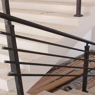 DIY black pipe stair railing